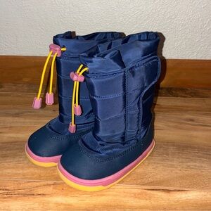 Ten Little Kids Navy and Pink Snow Boots - Little Kid Size 7